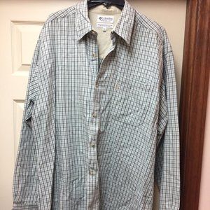 Columbia Plaid Shirt Long Sleeve Button Up Men’s Size XXL Green 100% Cotton 2XL